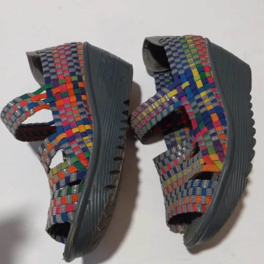 Bernie Mev New York Rainbow Wedge Sandals